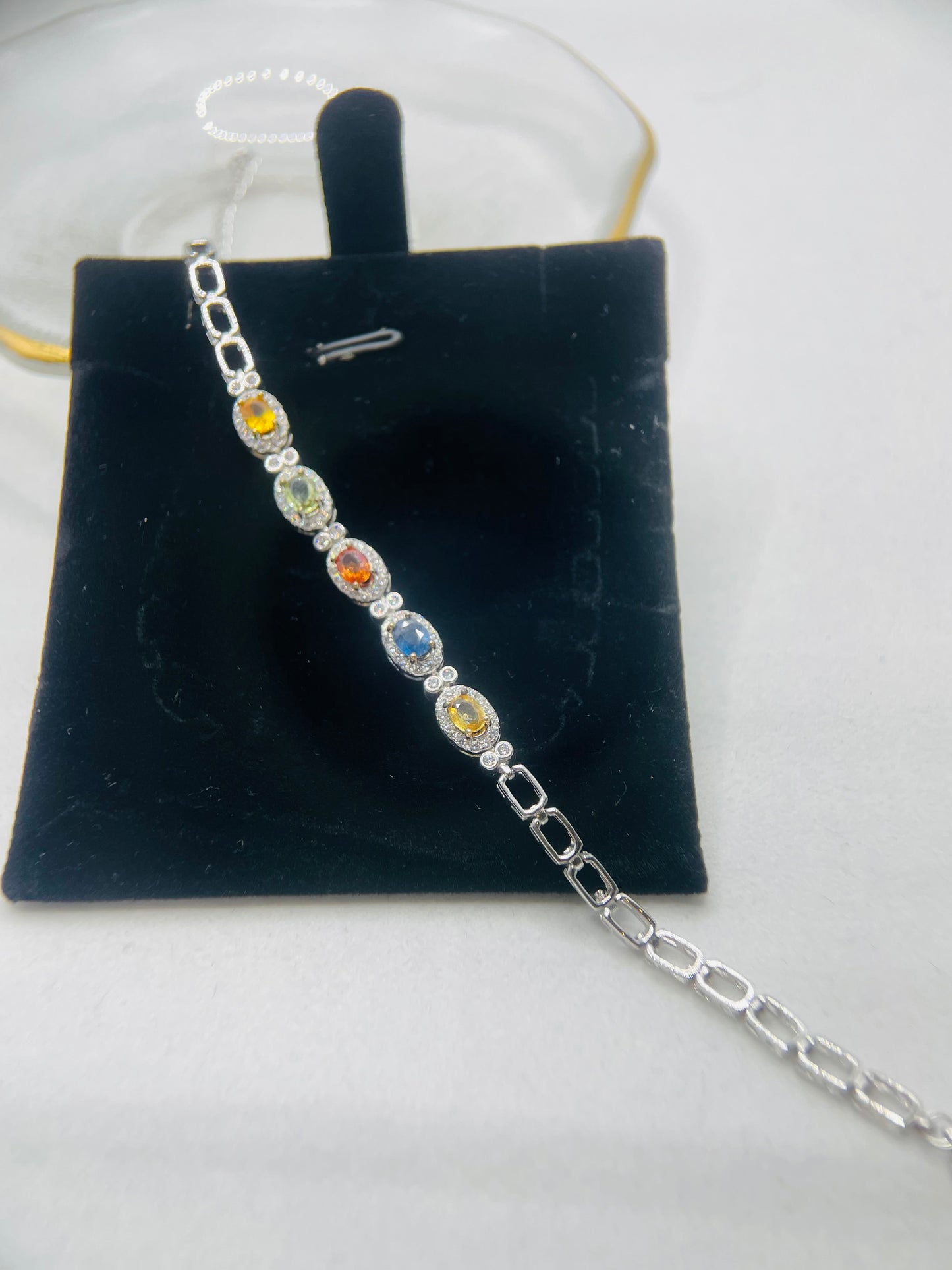 【Bracelet】Natural emerald bracelet around with Silver