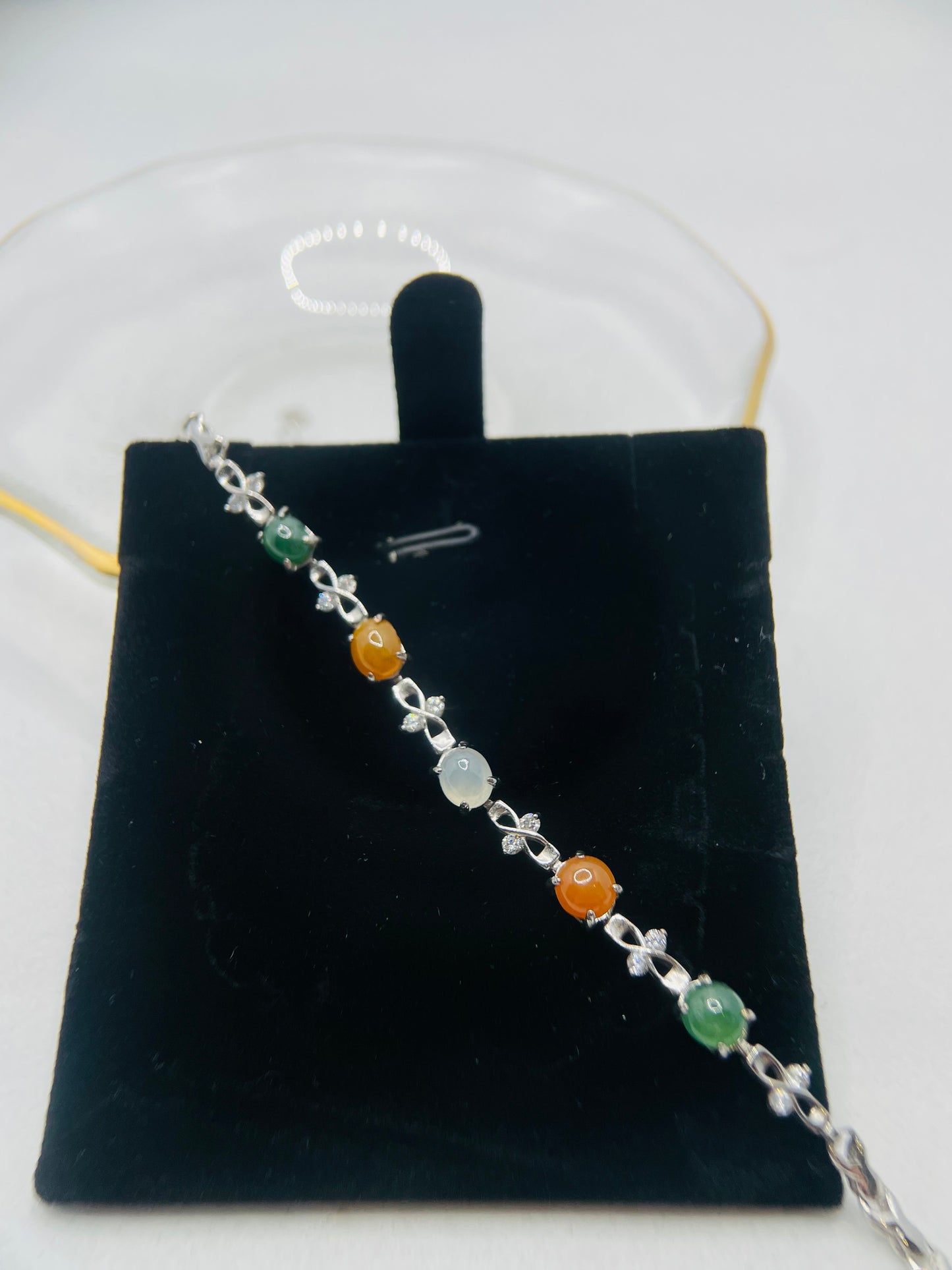 【Bracelet】Natural emerald bracelet around with Silver